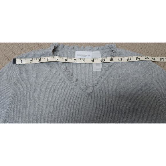 Liz Claiborne Y2K Scalloped Sparkly Pullover Sweater Women's Size Small Vintage - Picture 5 of 12
